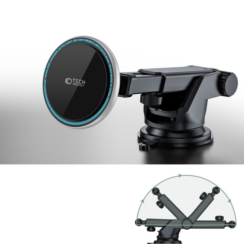 Βάση Αυτοκινήτου Tech-Protect A2 Magnetic Magsafe Dash Car Mount Wireless Charger 15W Black