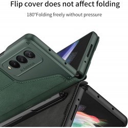 Θήκη Leather & PC with Pen Slot Samsung Galaxy Z Fold5 5G SM-F946 Green Θήκη Leather & PC with Pen Slot Samsung Galaxy Z Fold5 5G SM-F946 Green