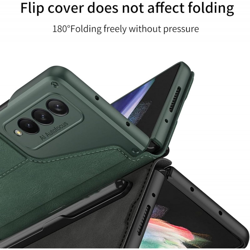 Θήκη Leather & PC with Pen Slot Samsung Galaxy Z Fold5 5G SM-F946 Green