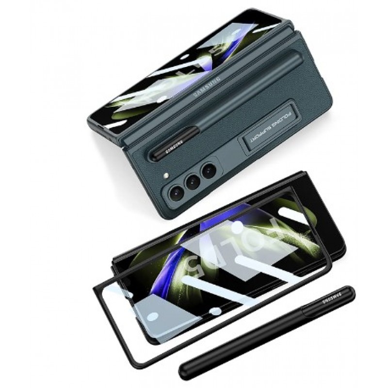 Θήκη Leather Carbon Kickstand with Pen Slot Samsung Galaxy Z Fold5 5G SM-F946 Black