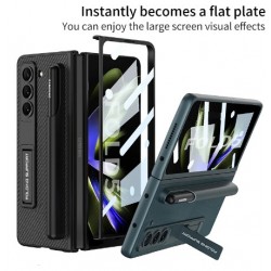 Θήκη Leather Carbon Kickstand with Pen Slot Samsung Galaxy Z Fold5 5G SM-F946 Black