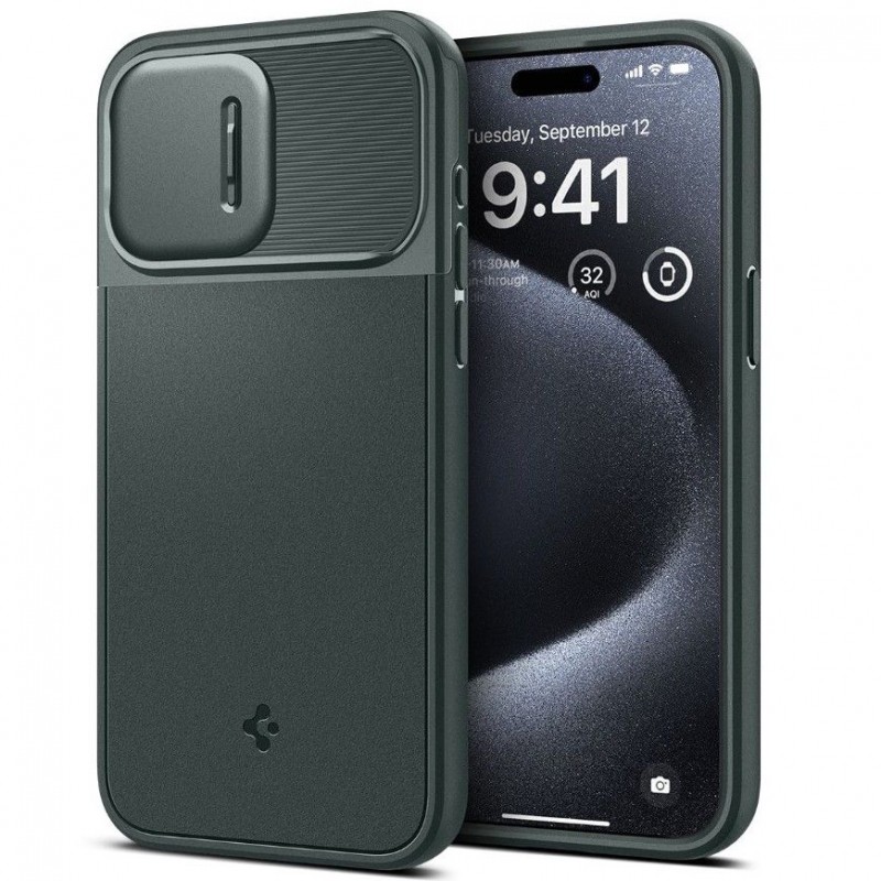 Θήκη Spigen Optik Armor Magsafe Apple iPhone 15 Pro (6.1") Abyss Green (ACS06739)