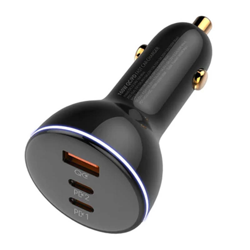 Φορτιστής Αυτοκινήτου LDNIO C102 USB + 2x USB-C, 160W + USB-C to USB-C Cable (Black)