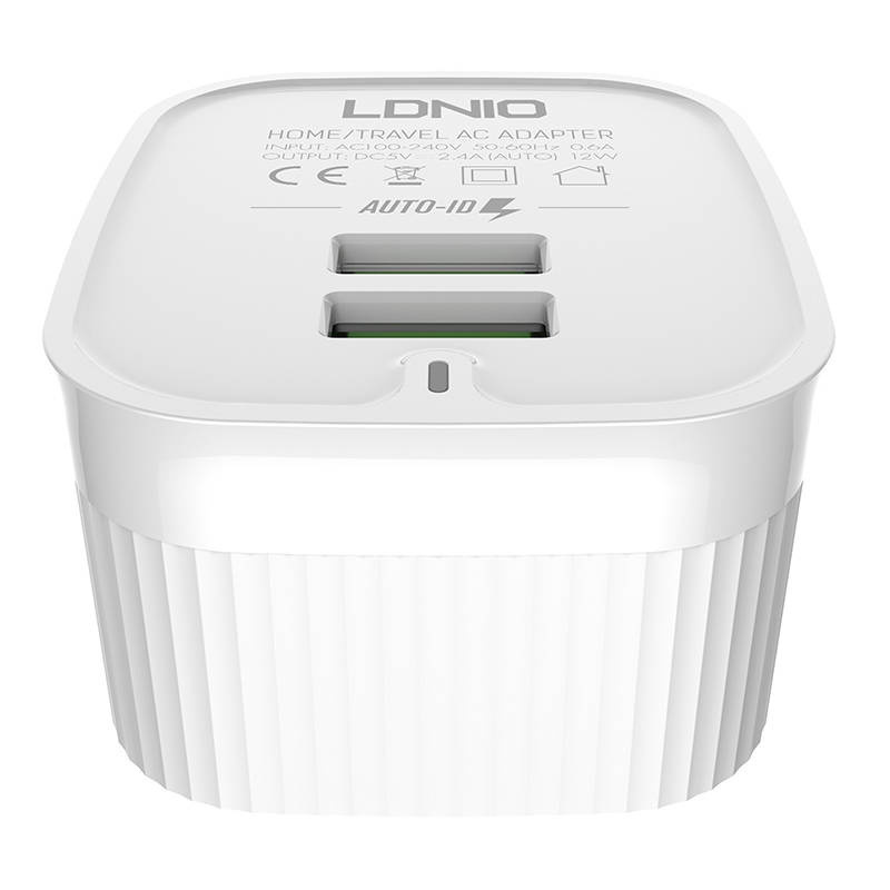 Φορτιστής Ταξιδιού Ldnio A201 Adapter 2xUSB-A White
