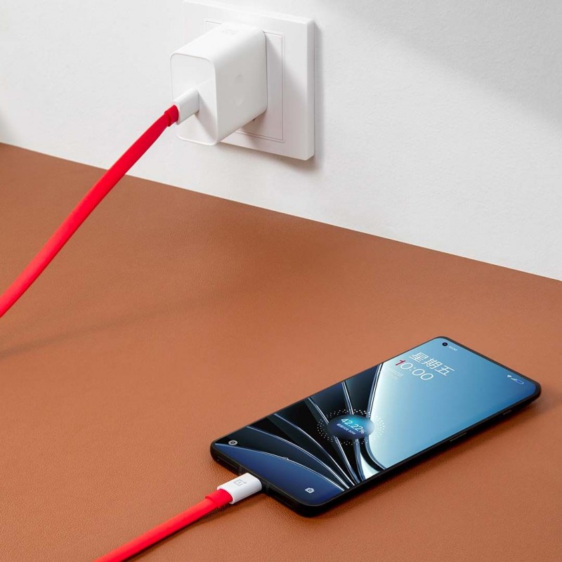 Καλώδιο Data OnePlus Warp Charge USB to Type-C (DL158) 1m Red 8A (Original Bulk