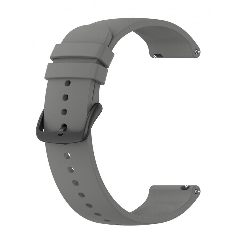 Ανταλλακτικό λουράκι QuickFit Smoothband  Round Taill για amsung Galaxy Watch5 (40mm & 42mm)/Watch4 (40mm & 44mm)/ Watch4 Classic (42mm & 46mm)/ Watch3(41mm)/Active 2(40/44mm)/Amazfit GTS 3 (43mm)/GTR(42mm)c Grey (20mm)