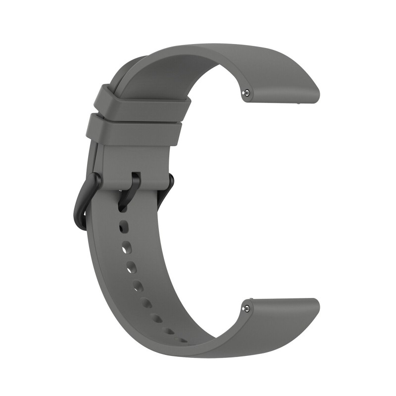 Ανταλλακτικό λουράκι QuickFit Smoothband  Round Taill για amsung Galaxy Watch5 (40mm & 42mm)/Watch4 (40mm & 44mm)/ Watch4 Classic (42mm & 46mm)/ Watch3(41mm)/Active 2(40/44mm)/Amazfit GTS 3 (43mm)/GTR(42mm)c Grey (20mm)