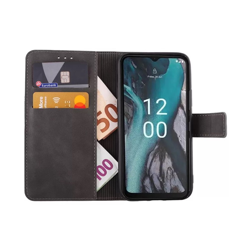 Θήκη Lime Essential Magnet Book Leather Wallet Nord CE 3 Lite 5G Grey