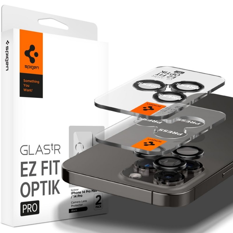 Γυαλί Προστασίας Spigen Optik.Tr Ez Fit Camera Lens Apple iPhone 14 Pro (6.1")/14 Pro Max (6.7")/ 15 Pro (6.1")/15 Pro Max (6.7") Black (AGL05205)  (2τμχ)