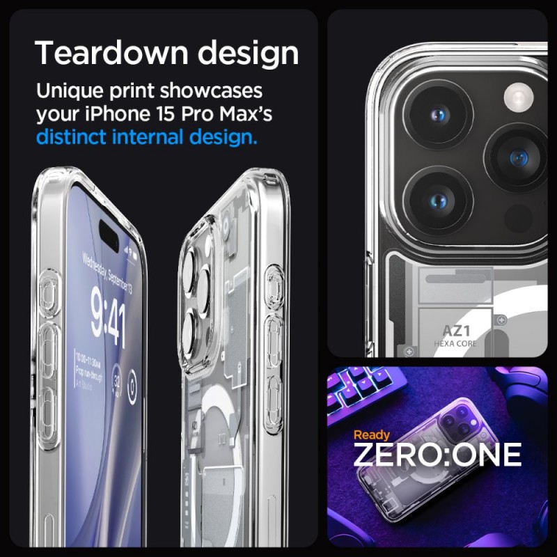 Θήκη Spigen Ultra Hybrid MagSafe Apple iPhone 15 Pro (6.1") Zero One White (ACS07036)