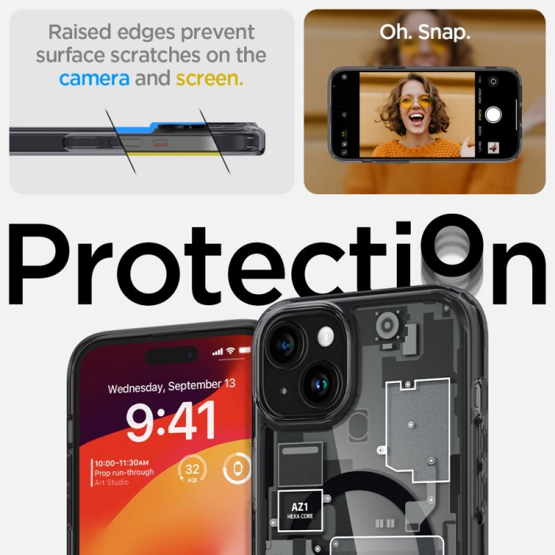 Θήκη Spigen Ultra Hybrid MagSafe Apple iPhone 15 (6.1") Zero One Black (ACS06806)