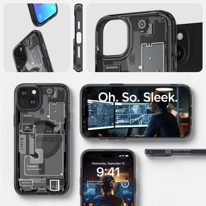 Θήκη Spigen Ultra Hybrid MagSafe Apple iPhone 15 (6.1") Zero One Black (ACS06806)
