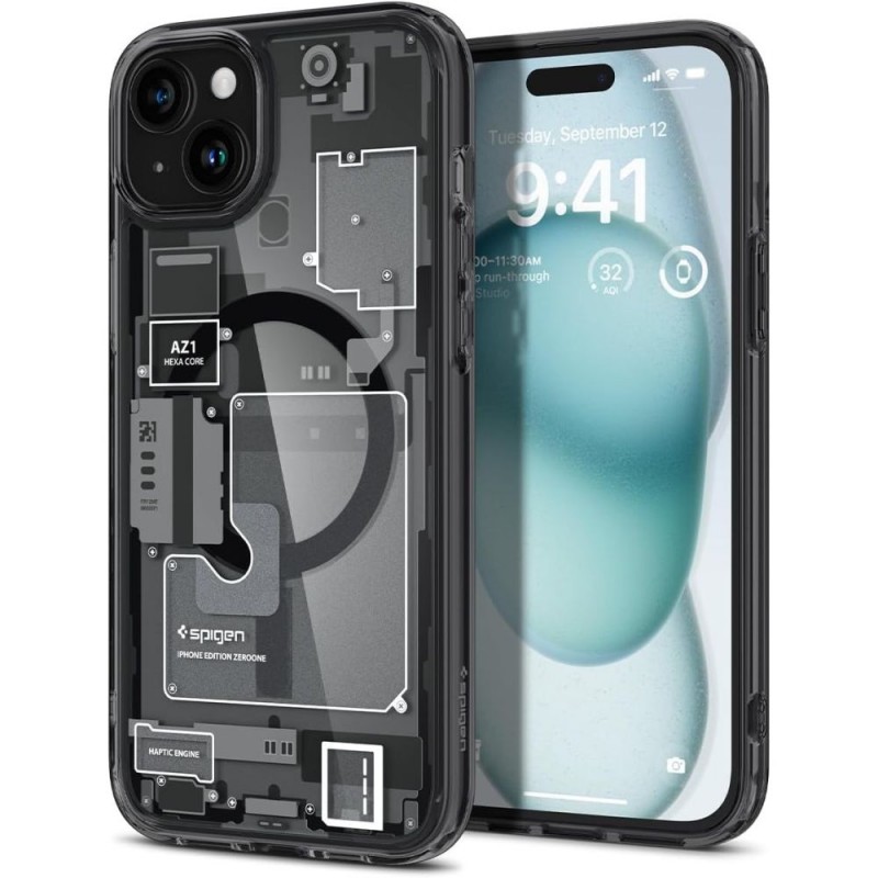 Θήκη Spigen Ultra Hybrid MagSafe Apple iPhone 15 (6.1") Zero One Black (ACS06806)