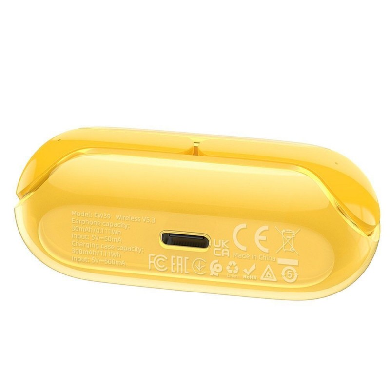 Ακουστικά Bluetooth Hoco Bright True ENC TWS EW39 WIreless Earphones Yellow