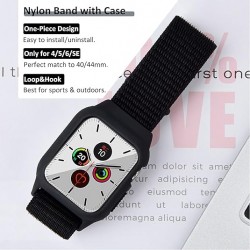 Ανταλλακτικό Λουράκι Nylon & Bumper Θήκη Apple Watch 4/5/6/SE (44mm) Black 