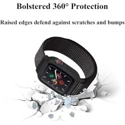 Ανταλλακτικό Λουράκι Nylon & Bumper Θήκη Apple Watch 4/5/6/SE (44mm) Black 
