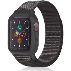 Ανταλλακτικό Λουράκι Nylon & Bumper Θήκη Apple Watch 4/5/6/SE (44mm) Black 