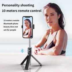 Selfie Stick Mini with Detachable Bluetooth Remote Control and Tripod P20 Black