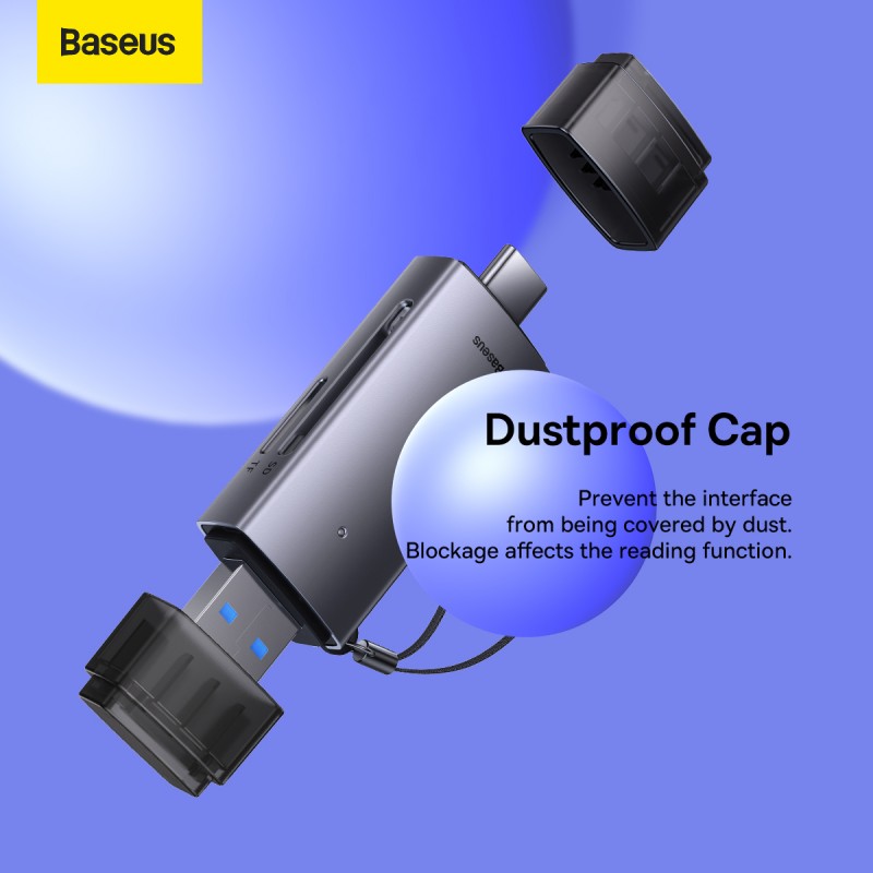 Αντάπτορας Baseus Lite Series Card Reader USB 3.0 για SD/microSD- Type -C (WKQX060113)
