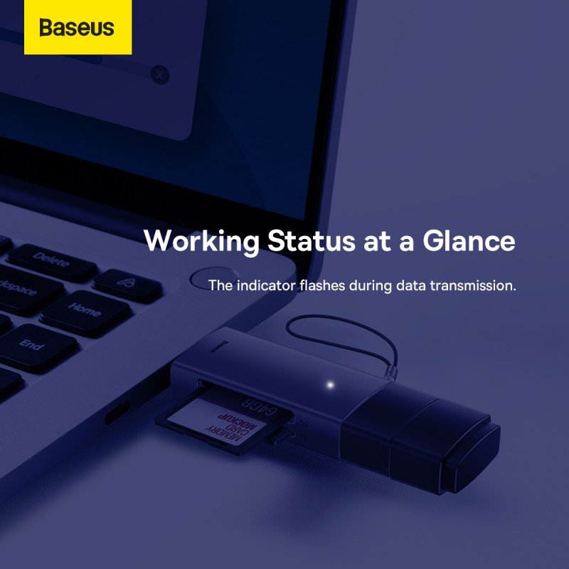 Αντάπτορας Baseus Lite Series Card Reader USB 3.0 για SD/microSD- Type -C (WKQX060113)