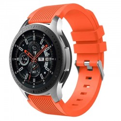 Ανταλλακτικό λουράκι QuickFit Smoothband With Stripes για Samsung Galaxy Watch5 (40mm & 42mm)/Watch4 (40mm & 44mm)/ Watch4 Classic (42mm & 46mm)/ Watch3(41mm)/Active 2(40/44mm)/Amazfit GTS 3 (43mm)/GTR(42mm) (20mm) Orange