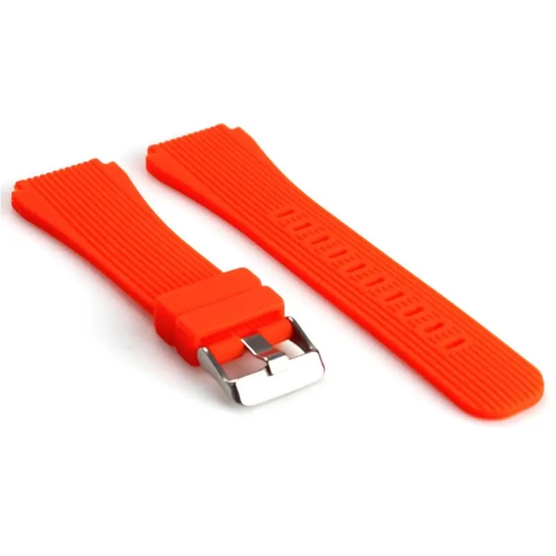 Ανταλλακτικό λουράκι QuickFit Smoothband With Stripes για Samsung Galaxy Watch5 (40mm & 42mm)/Watch4 (40mm & 44mm)/ Watch4 Classic (42mm & 46mm)/ Watch3(41mm)/Active 2(40/44mm)/Amazfit GTS 3 (43mm)/GTR(42mm) (20mm) Orange
