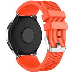 Ανταλλακτικό λουράκι QuickFit Smoothband With Stripes για Samsung Galaxy Watch5 (40mm & 42mm)/Watch4 (40mm & 44mm)/ Watch4 Classic (42mm & 46mm)/ Watch3(41mm)/Active 2(40/44mm)/Amazfit GTS 3 (43mm)/GTR(42mm) (20mm) Orange