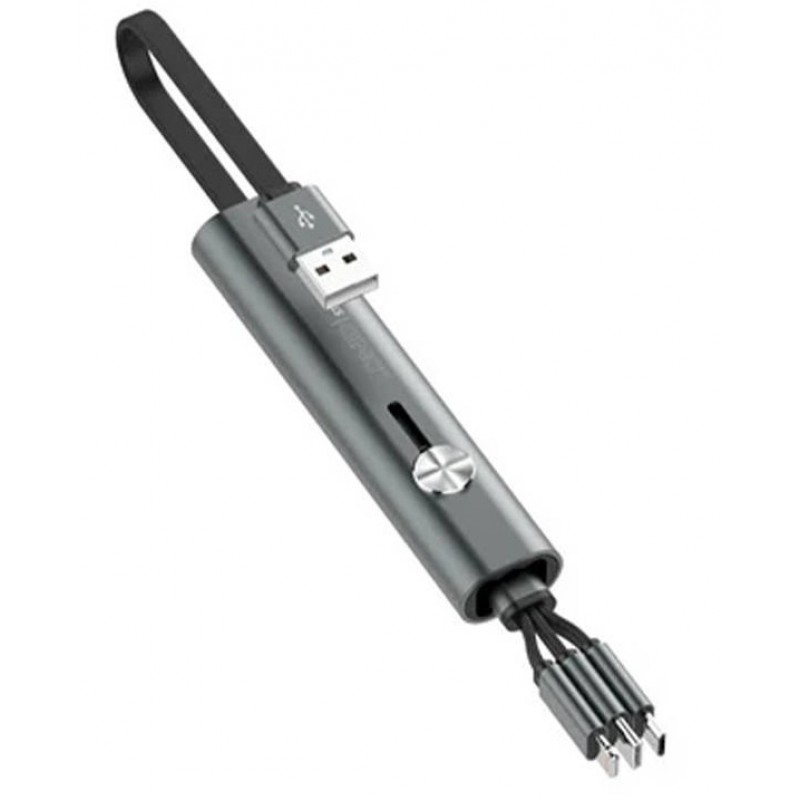 Καλώδιo Ldnio Flat LC99 3in1 USB-A to Lightning / Type-C / Micro 0.3m Black Καλώδιo Ldnio Flat LC99 3in1 USB-A to Lightning / Type-C / Micro 0.3m Black