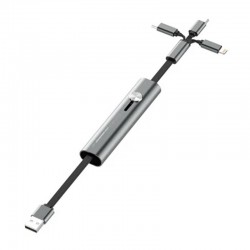 Καλώδιo Ldnio Flat LC99 3in1 USB-A to Lightning / Type-C / Micro 0.3m Black Καλώδιo Ldnio Flat LC99 3in1 USB-A to Lightning / Type-C / Micro 0.3m Black