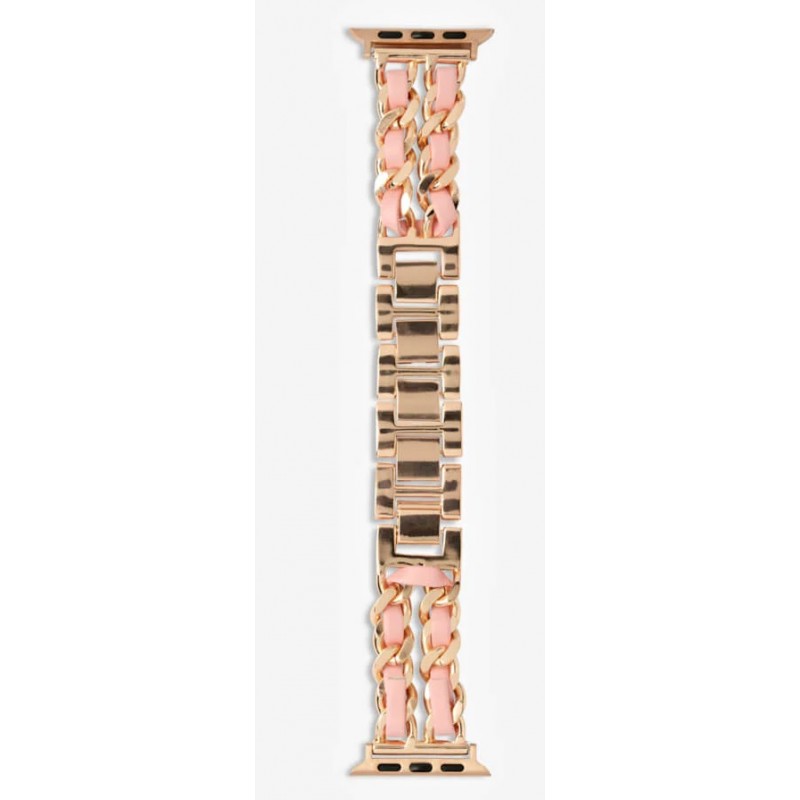 Ανταλλακτικό λουράκι QuickFit Leather Chain Strap Apple Watch 1/2/3/4/5/6/SE/7 (38/40/41mm) Rose Gold