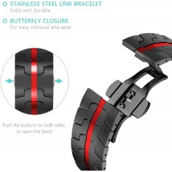 Ανταλλακτικό λουράκι QuickFit Iron Man Stainless Apple Watch 1/2/3/4/5/6/SE/7/8/Ultra (42/44/45/49mm) Black/Red Ανταλλακτικό λουράκι QuickFit Iron Man Stainless Apple Watch 1/2/3/4/5/6/SE/7/8/Ultra (42/44/45/49mm) Black/Red