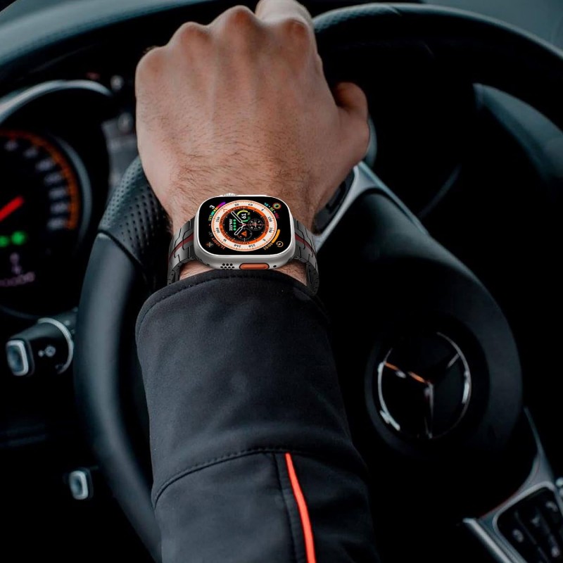 Ανταλλακτικό λουράκι QuickFit Iron Man Stainless Apple Watch 1/2/3/4/5/6/SE/7/8/Ultra (42/44/45/49mm) Black/Red Ανταλλακτικό λουράκι QuickFit Iron Man Stainless Apple Watch 1/2/3/4/5/6/SE/7/8/Ultra (42/44/45/49mm) Black/Red