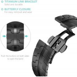 Ανταλλακτικό λουράκι QuickFit Iron Man Stainless Apple Watch 1/2/3/4/5/6/SE/7/8/Ultra (42/44/45/49mm) Black / Blue