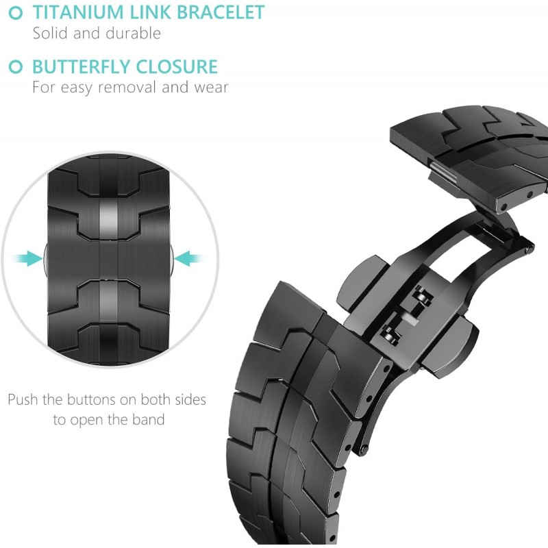 Ανταλλακτικό λουράκι QuickFit Iron Man Stainless Apple Watch 1/2/3/4/5/6/SE/7/8/Ultra (42/44/45/49mm) Black / Blue
