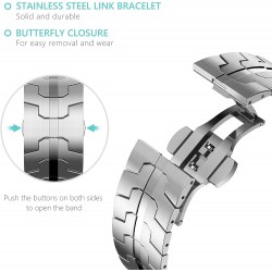 Ανταλλακτικό λουράκι QuickFit Iron Man Stainless Apple Watch 1/2/3/4/5/6/SE/7/8/Ultra (42/44/45/49mm) Silver Ανταλλακτικό λουράκι QuickFit Iron Man Stainless Apple Watch 1/2/3/4/5/6/SE/7/8/Ultra (42/44/45/49mm) Silver