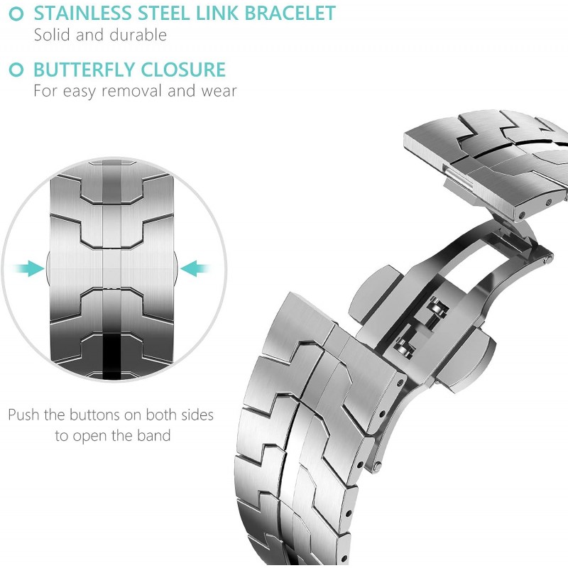 Ανταλλακτικό λουράκι QuickFit Iron Man Stainless Apple Watch 1/2/3/4/5/6/SE/7/8/Ultra (42/44/45/49mm) Silver Ανταλλακτικό λουράκι QuickFit Iron Man Stainless Apple Watch 1/2/3/4/5/6/SE/7/8/Ultra (42/44/45/49mm) Silver