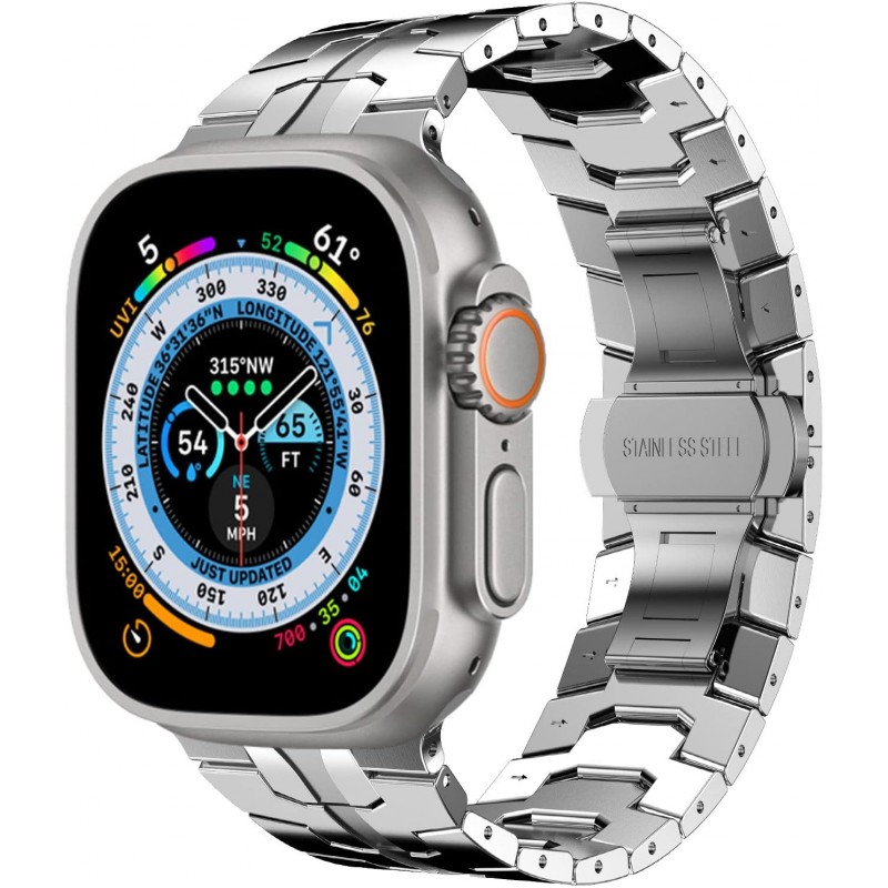 Ανταλλακτικό λουράκι QuickFit Iron Man Stainless Apple Watch 1/2/3/4/5/6/SE/7/8/Ultra (42/44/45/49mm) Silver Ανταλλακτικό λουράκι QuickFit Iron Man Stainless Apple Watch 1/2/3/4/5/6/SE/7/8/Ultra (42/44/45/49mm) Silver