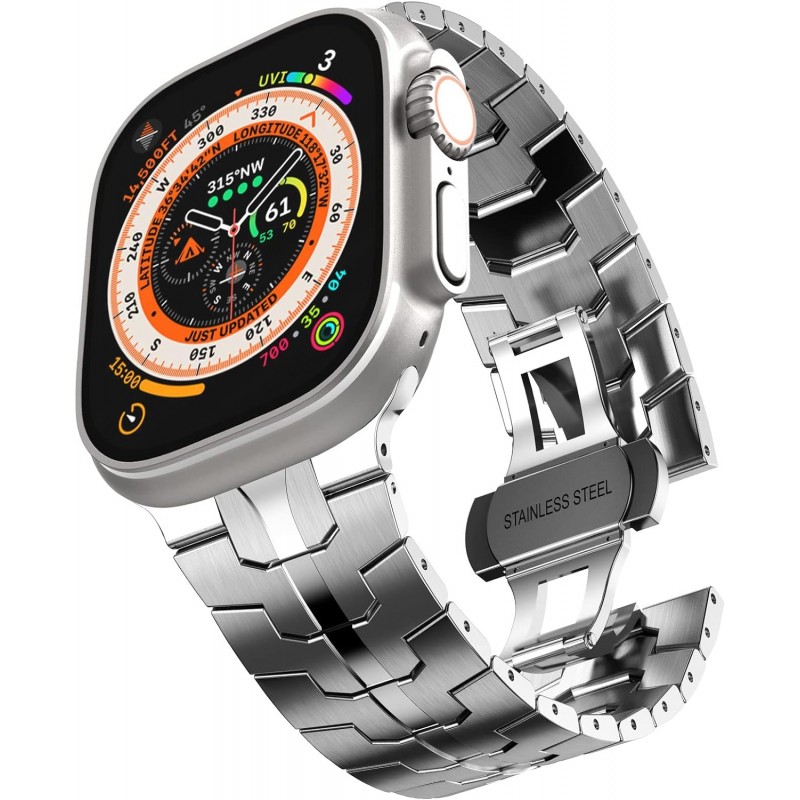 Ανταλλακτικό λουράκι QuickFit Iron Man Stainless Apple Watch 1/2/3/4/5/6/SE/7/8/Ultra (42/44/45/49mm) Silver Ανταλλακτικό λουράκι QuickFit Iron Man Stainless Apple Watch 1/2/3/4/5/6/SE/7/8/Ultra (42/44/45/49mm) Silver