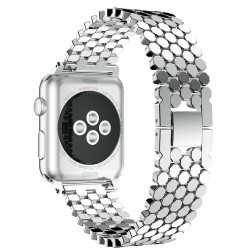 Ανταλλακτικό λουράκι QuickFit Stainless Steel Fish Scale Type Apple Watch 1/2/3/4/5/6/SE/7/8/Ultra (42/44/45/49mm) Silver