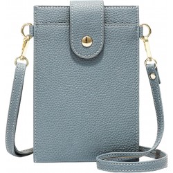 Τσάντα Crossbody Leather Phone Bag Light Blue