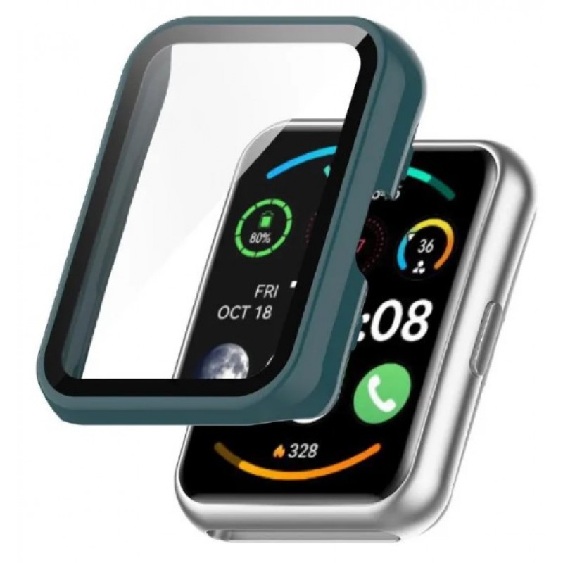 Θήκη PC Full Glass Screen Protector Huawei Watch Fit SE / Fit / Fit New Green