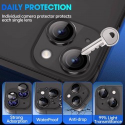 Γυαλί Προστασίας  Eagle Eye Camera Lens with Metal Ring  and Positioning Plate Iphone 15 (6.1\'\')/15 Plus (6.7") Tempered Glass 9H AntiCrash / AntiShock Black