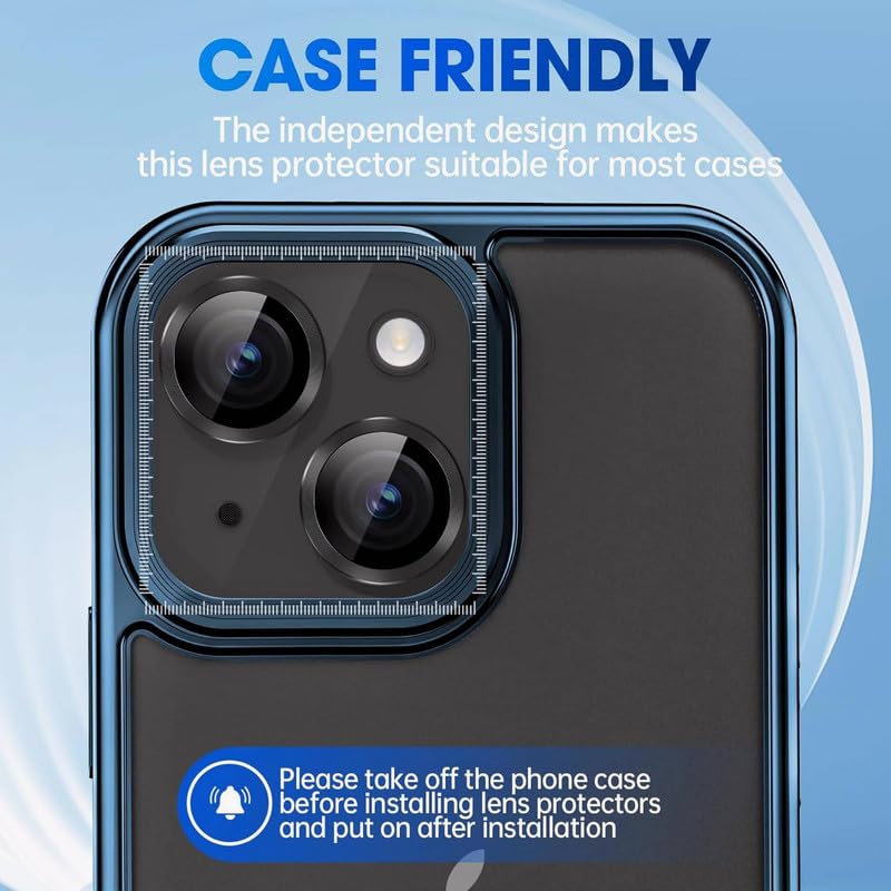 Γυαλί Προστασίας  Eagle Eye Camera Lens with Metal Ring  and Positioning Plate Iphone 15 (6.1\'\')/15 Plus (6.7") Tempered Glass 9H AntiCrash / AntiShock Black