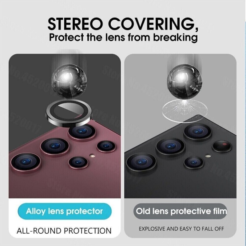 Γυαλί Προστασίας Eagle Eye Camera Lens with Metal Ring and Positioning Plate Samsung Galaxy S23/S23+ 5G SM-S911/SM-916 Tempered Glass 9H AntiCrash / AntiShock  Black