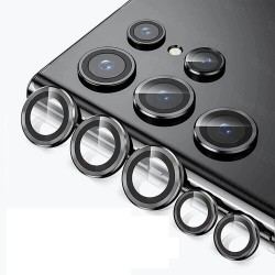 Γυαλί Προστασίας Eagle Eye Camera Lens with Metal Ring and Positioning Plate Samsung Galaxy S23/S23+ 5G SM-S911/SM-916 Tempered Glass 9H AntiCrash / AntiShock  Black