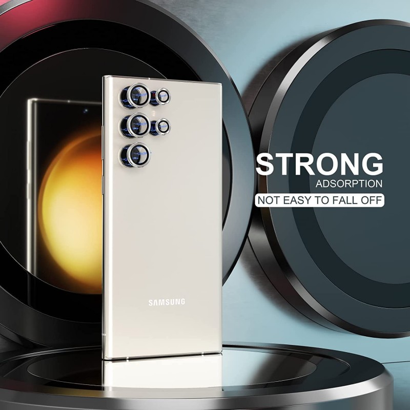 Γυαλί Προστασίας Eagle Eye Camera Lens with Metal Ring  and Positioning Plate Samsung Galaxy S24+ s24 FE SM-S926 Tempered Glass 9H AntiCrash / AntiShock  Gold