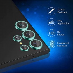 Γυαλί Προστασίας Eagle Eye Camera Lens with Metal Ring and Positioning Plate  Samsung Galaxy S23 Ultra 5G SM-S918 Tempered Glass 9H AntiCrash / AntiShock  Fresh Lime Green