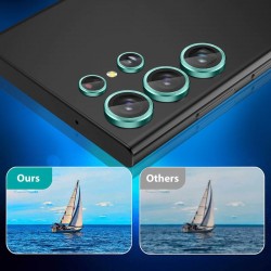 Γυαλί Προστασίας Eagle Eye Camera Lens with Metal Ring and Positioning Plate  Samsung Galaxy S23 Ultra 5G SM-S918 Tempered Glass 9H AntiCrash / AntiShock  Fresh Lime Green