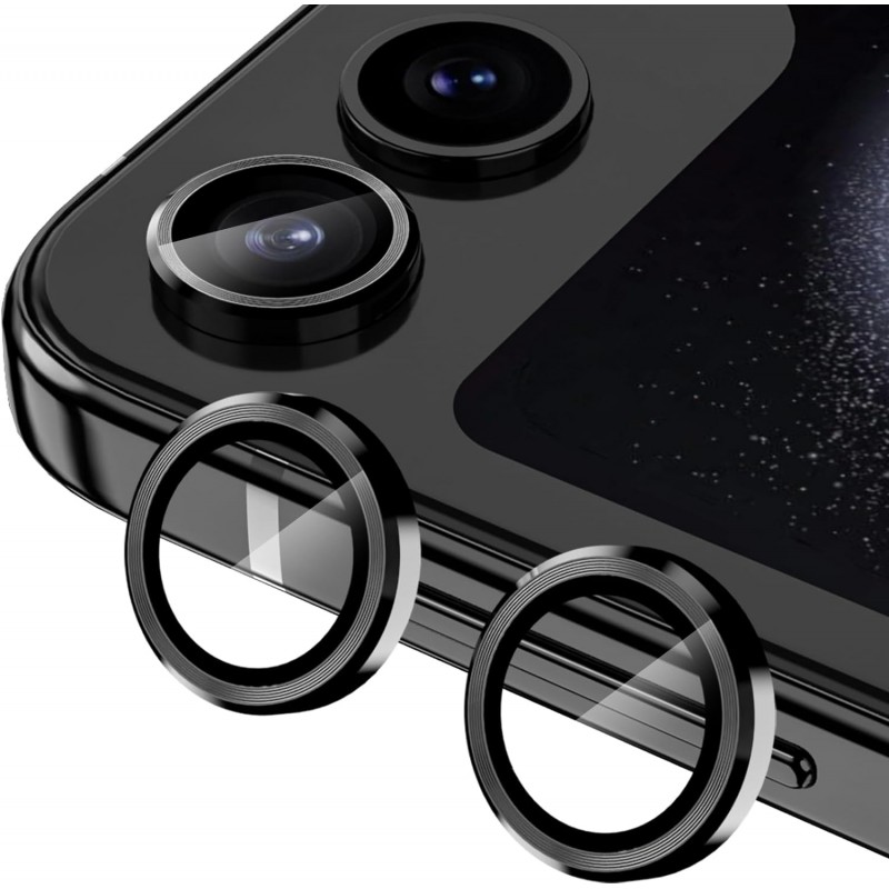 Γυαλί Προστασίας Eagle Eye Camera Lens with Metal Ring and Positioning Plate Samsung Galaxy Z Flip5 5G SMF731 Tempered Glass 9H AntiCrash / AntiShock Black