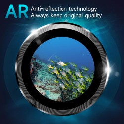 Γυαλί Προστασίας Eagle Eye Camera Lens with Metal Ring and Positioning Plate Samsung Galaxy Z Flip5 5G SMF731 Tempered Glass 9H AntiCrash / AntiShock Black